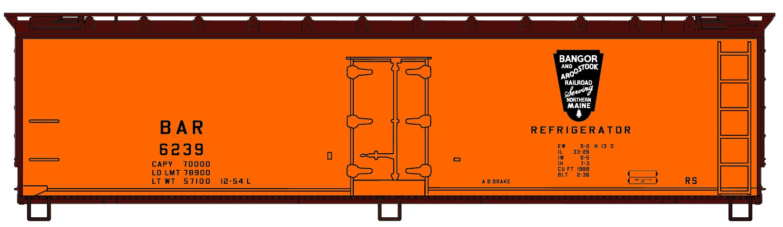 Accurail 48302 Ho 40' Wood Reefer Bar