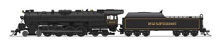 Broadway Limited 6809 HO Scale Class T1 4-8-4 - Sound and DCC - Paragon4 -- Blue Mountain & Reading 2102 (black, yellow)