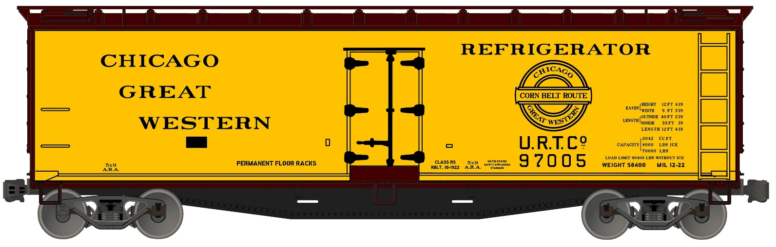 Accurail 4905 Ho 40'Wood Reefer Cgw