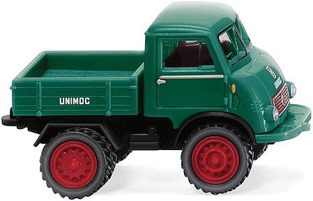 Wiking 36803 HO Scale 1956-1961 Unimog U 401 Heavy-Duty Truck - Assembled -- Moss Green, Red