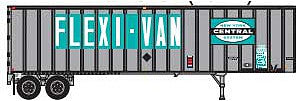 Trainworx 4043227 N Scale Flexi-Van 40' Exterior-Post Semi Trailer - Assembled -- New York Central 27 (silver, Jade Green, white)