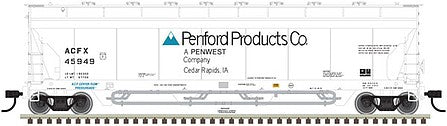 Atlas 20006289 HO Scale Pressureaide Centerflow Hopper - Ready to Run - Master(R) -- Penwest 45929 (white, blue)
