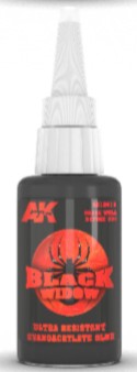 AK Interactive 12016 Black Widow Cyanocrylate Glue Matt Finish 20g Bottle