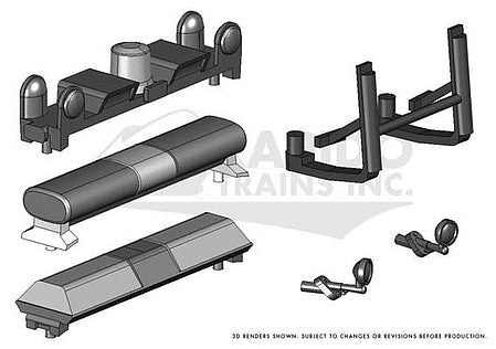 Rapido Trains 102138 HO Scale Emergency Vehicle Detail Parts -- 3 Light Bars, Push Bar, Spotlight
