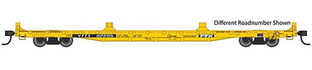 Walthers Mainline 5353 HO Scale 60' Pullman-Standard Flatcar - Ready to Run -- TTX VTTX #92322 (20' and 40' container loading, yellow, black, white)