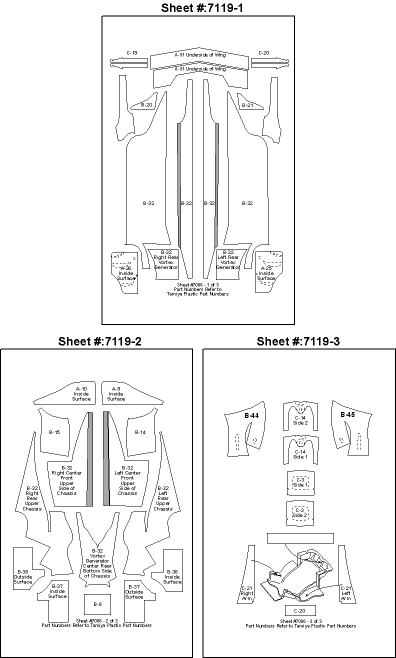 Scale Motorsport 7119 1/20 Ferrari F1 2000 Carbon Fiber Template Decal Set For TAM