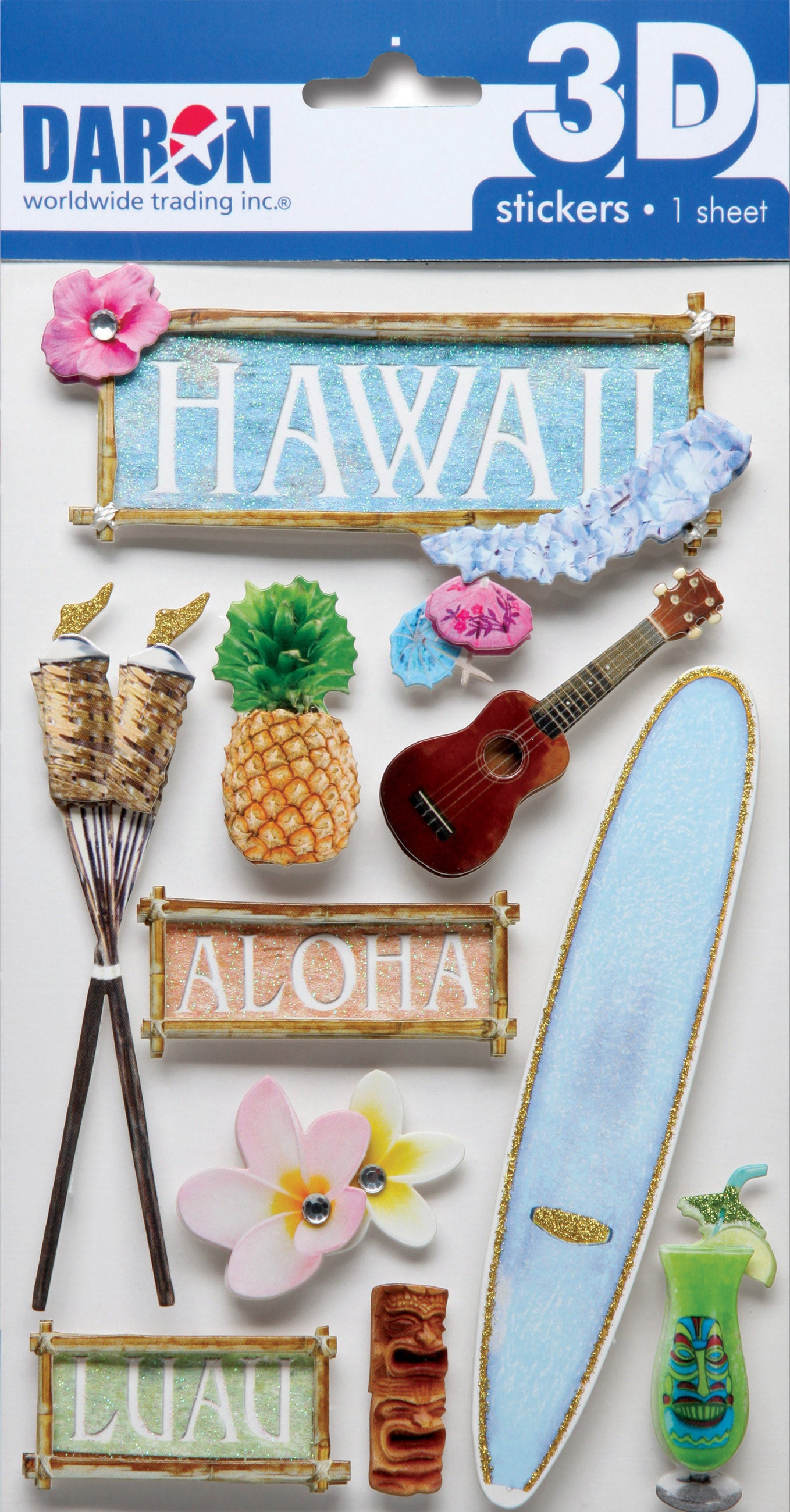 Daron 3D Sticker Sets PP3010 3D Sticker Set - Hawaii