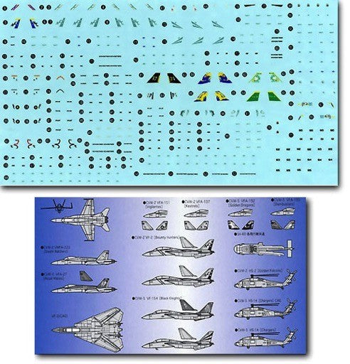 Fujimi 45110 1/700 USN CVW2/CVW5 1998 Carrier Aircraft Set: F/A18C (12), F14 (8), SH60 (4)