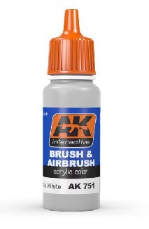 AK Interactive 751 Washable White Acrylic Paint 17ml Bottle (D)