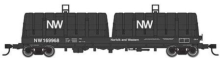 Walthers Proto 105251 HO Scale 50' Evans Cushion Coil Car - Ready to Run -- Norfolk & Western #169968 (Glass-Fiber Hoods, black, NW Logo)