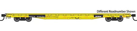 Walthers Mainline 5339 HO Scale 60' Pullman-Standard Flatcar - Ready to Run -- Trailer Train HTTX #91621 (Heavy Duty Loading; yellow, black)
