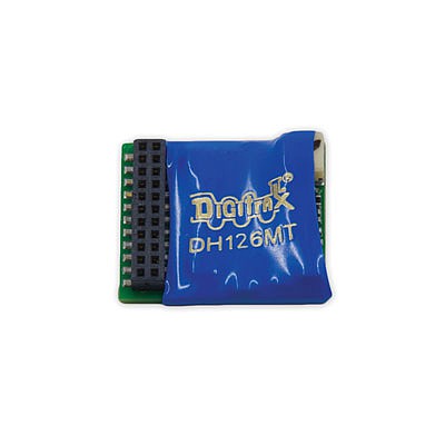 Digitrax DH126MT HO Scale DH126MT 2-Function Control-Only Decoder w/2 FX3 Functions & 21-Pin 21MTC Plug -- 1-1/2 to 2 Amps (Series 6 Features) .805 x .64 x .17" 20.5 x 16.3 x 4.3mm