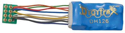Digitrax DH126PS HO Scale Series 6 Economy Control Decoder -- 8-Pin Plug Short Harness