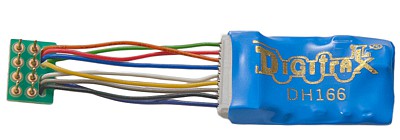 Digitrax DH166PS HO Scale Series 6 Premium Control Decoder -- 8-Pin Plug Short Harness