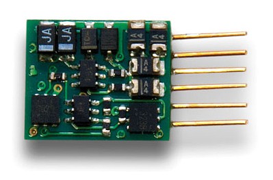 Digitrax DZ126IN All Scale DZ126IP Series 6 Control Decoder for Z, N & HO -- 6-Pin Integrated Plug .36 x .42 x .13" 9.05 x 10.61 x 2.67mm