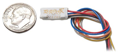 Digitrax DZ126T All Scale DZ126T Tiny Series 6 Control Decoder -- 2 Functions, Wired, .55 x .28 x .128"  14 x 7.13 x 3.25mm