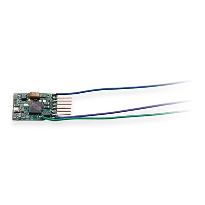 Digitrax DZ146IN All Scale DZ146IN Series 6 NEM 651 Plug Decoder DCC Control Decoder -- 4 Functions, NEM 651 6-Pin Plug .386 x .559 x .137" 9.8 x 14.2 x 3.48mm