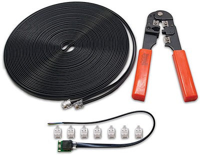 Digitrax LNCMK All Scale LocoNet Cable Maker Kit -- 50' Loconet Cable, Crimper Tool, LT1 Tester, 20 RJ12 Plugs