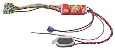 Digitrax SDN136PS N Scale SDN136PS Series 6 8-Bit Sound & Control Decoder w/Speaker -- 3 Functions, 8-Pin Plug, 1 x .41 x .19" 25.6 x 10.46 x 4.93mm