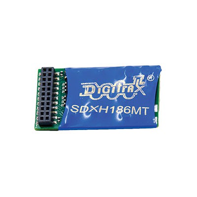 Digitrax SDXH186MT HO Scale SDXH186MT Sound & DCC Control Decoder w/16-Bit SoundFX & 21MTC Interface -- 8 Functions, 8 Selectable Steam & Diesel Sound Schemes, 1-2 Amp Peak