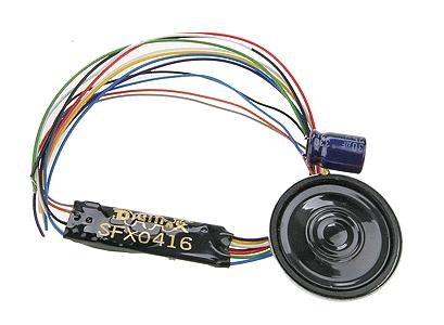 Digitrax SFX0416 N Scale Sound-Only Decoder -- 4-Function, Wired, 31 x 10.8 x 5.3mm