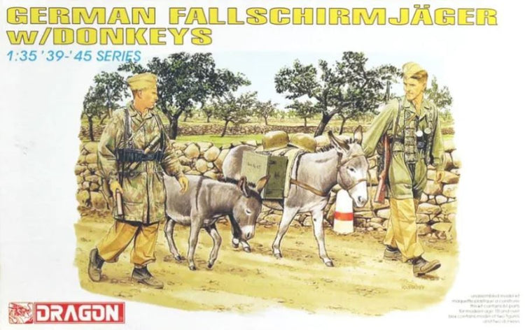 Dragon Models 6077 1/35 German Fallschirmjager w/Donkeys (2ea)