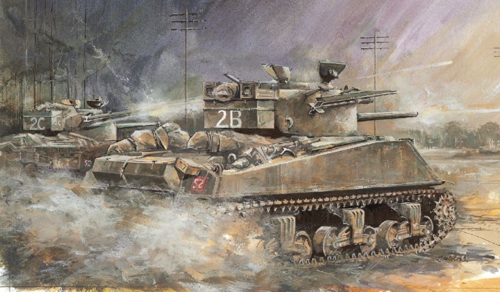 Dragon Models 6405 1/35 M4A4 Sherman Tank w/60lb Rocket & 4 Figures (Upgraded Version)