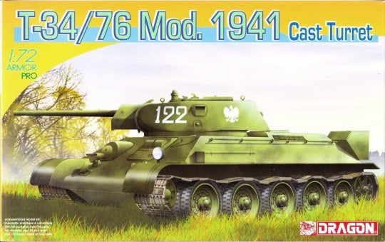 Dragon Models 7262 1/72 T34/76 Mod 1941 Tank w/Cast Turret (Re-Issue)