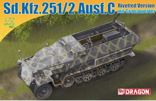 Dragon Models 7308 1/72 SdKfz 251/2 Ausf C Halftrack Rivetted Version