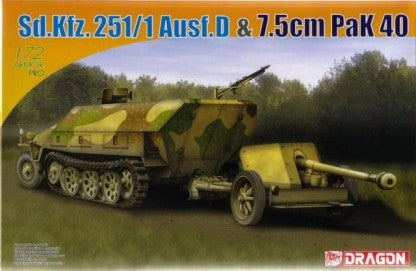 Dragon Models 7369 1/72 SdKfz 251/1 Ausf D Halftrack & 7.5cm PaK 40 Gun w/Trailer