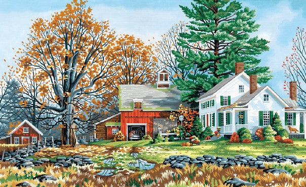 Dimensions Puzzles 91652 Precious Days (Country Farm Home) Paint by Number (20"x12")
