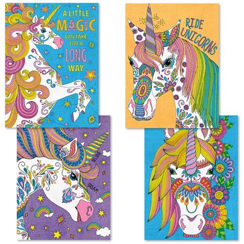 Dimensions Puzzles 91673 Unicorn Magic Variety Pack Pencil by Number (4 9"x12")