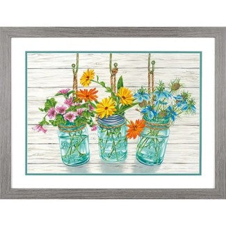 Dimensions Puzzles 91805 Flowering Jars Paint by Number (20"x14")