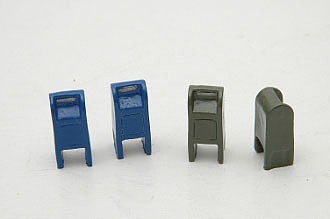 Durango Press 115 HO Scale Street Mail Boxes -- Unpainted Metal Castings pkg(4)