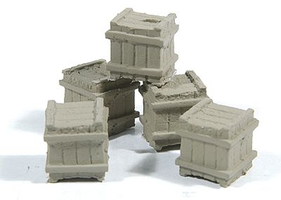 Durango Press 135 HO Scale Small Square Crate (Cast Metal) -- Unpainted pkg(5)