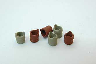 Durango Press 159 HO Scale Open Buckets -- Unpainted Metal Castings pkg(6)