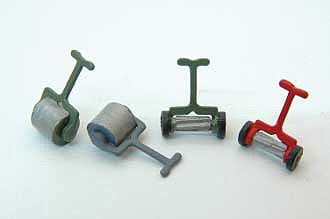 Durango Press 166 HO Scale Hand Mowers and Rollers -- Unpainted Metal Castings, 2 of Each