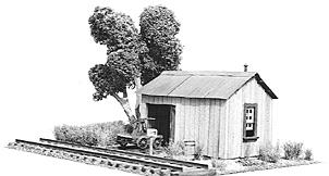 Durango Press 29 HOn3 Scale HOn3 Handcar Shed w/Car - Kit -- 2 x 3" 5 x 7.7cm