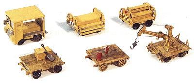 Durango Press 90 HO Scale Track Crew Work Train Kit -- Includes 3 Speeders (Nonpowered), 2 Trailers & Trailer w/Small Crane