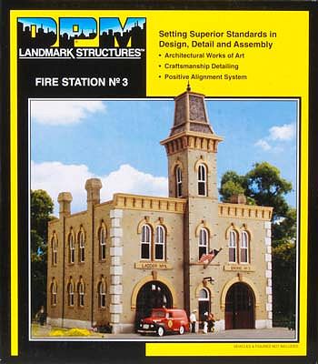 Design Preservation Models 12400 HO Scale Fire Station No. 3 - Woodland Scenics DPM Landmark Structures(R) -- Kit - 6-3/4 x 5-13/16" 17.1 x 14.7cm