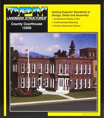 Design Preservation Models 12500 HO Scale County Courthouse - Woodland Scenics DPM Landmark Structures(R) -- Kit - 8-3/8 x 5-15/16" 21.2 x 15.1cm