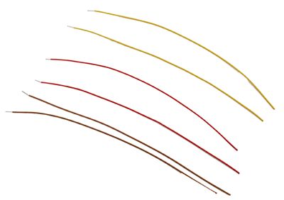 Detail Associates 1512 HO Scale MU Jumper Cable .020" Vinyl 3" Long pkg(6) -- 2 Each Red, Brown & Yellow