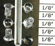 Detail Associates 1710 HO Scale Headlight Lenses pkg(12) -- 12" (.138") Diameter