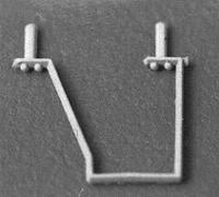Detail Associates 6411 HO Scale Freight Car Stirrups - Offset Bottom Mount pkg(8) -- Angled - 18 x 12-1/2" 45.7 x 31.8cm