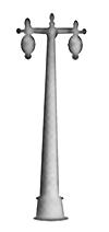Detail Associates 8435 N Scale Street Details -- Double-Arm (2-Lamp) "Post Street" Street Light (Non-Working Metal Casting)
