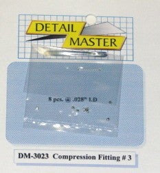 Detail Master 3023 1/24-1/25 Compression Fitting #3 (8pc)