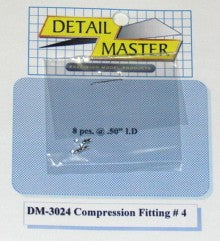 Detail Master 3024 1/24-1/25 Compression Fitting #4 (8pc)