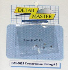 Detail Master 3025 1/24-1/25 Compression Fitting #5 (8pc)