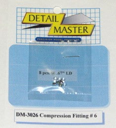 Detail Master 3026 1/24-1/25 Compression Fitting #6 (8pc)