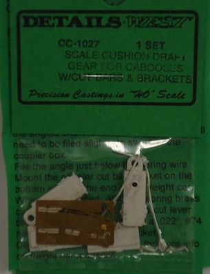 Details West 1027 HO Scale Scale Cushion Draft Gear for Cabooses -- Includes Cut Bars & Brackets